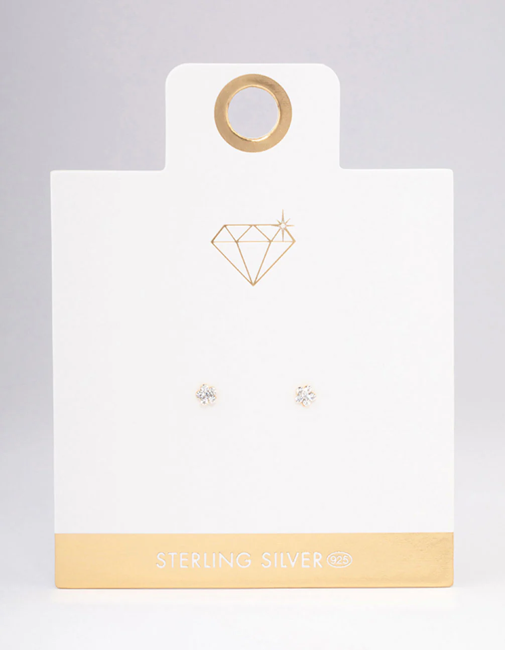Gold Plated Sterling Silver Diamante Flower Stud Earrings - Image 5