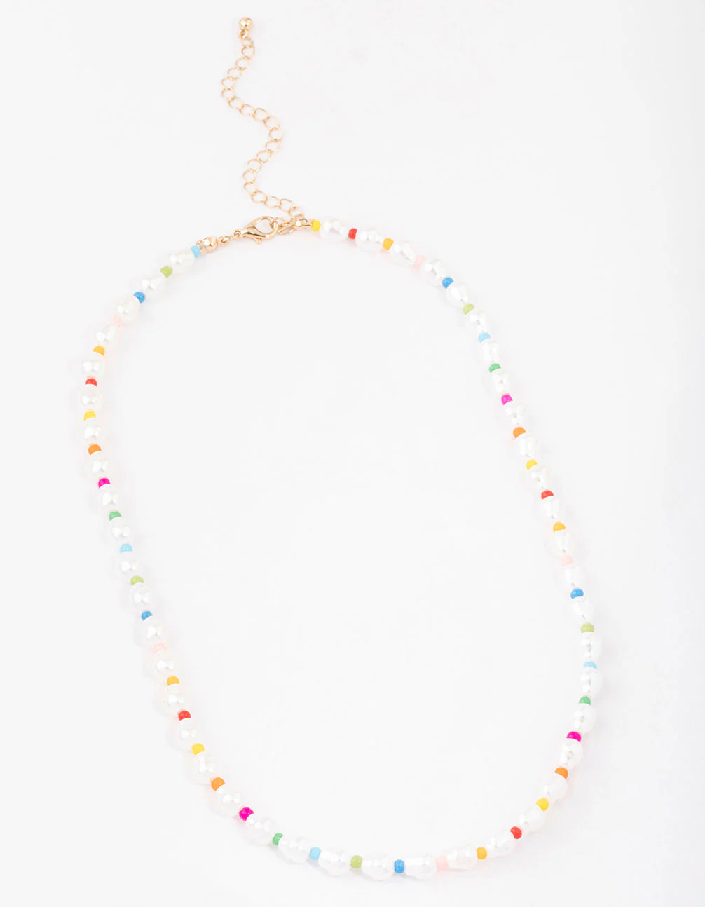 Colourful Beaded Pearl Short Necklace - Image 2