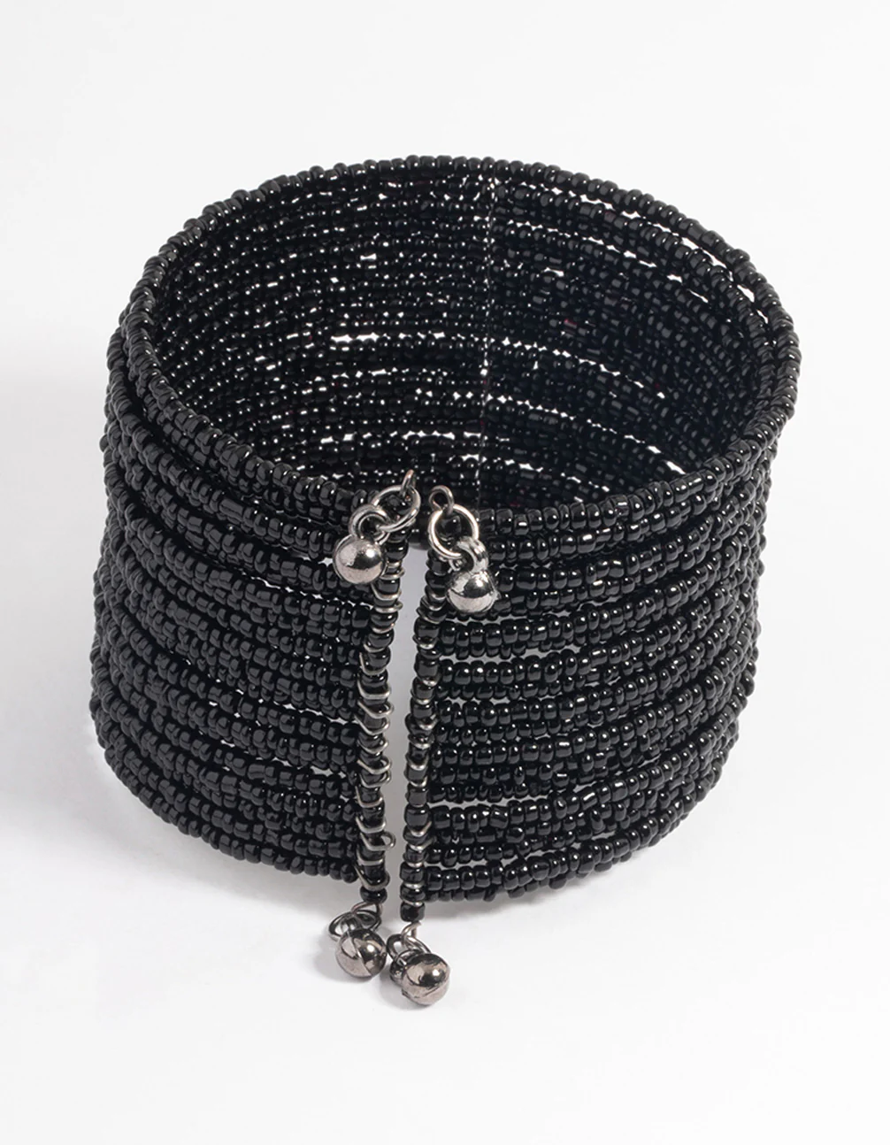 Coated Black Small Beaded Bangle - Image 3