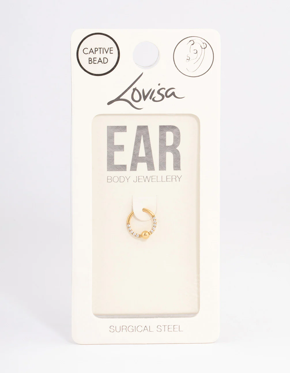 Gold Plated Surgical Steel Cubic Zirconia Bead Earring - Image 3