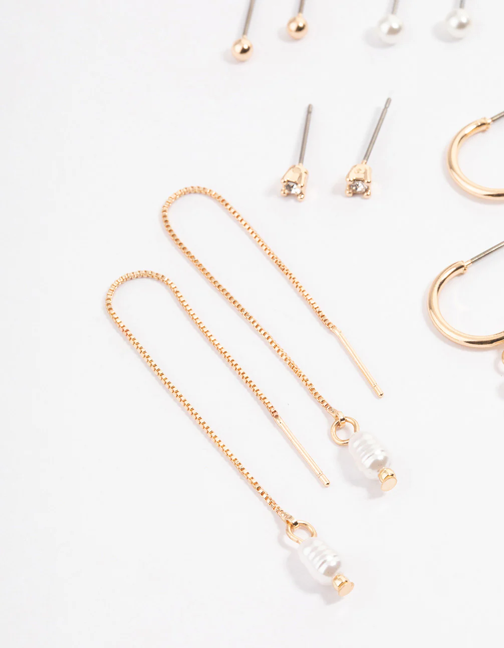 Gold Pearl Threader Multi-Pack Earrings - Image 2