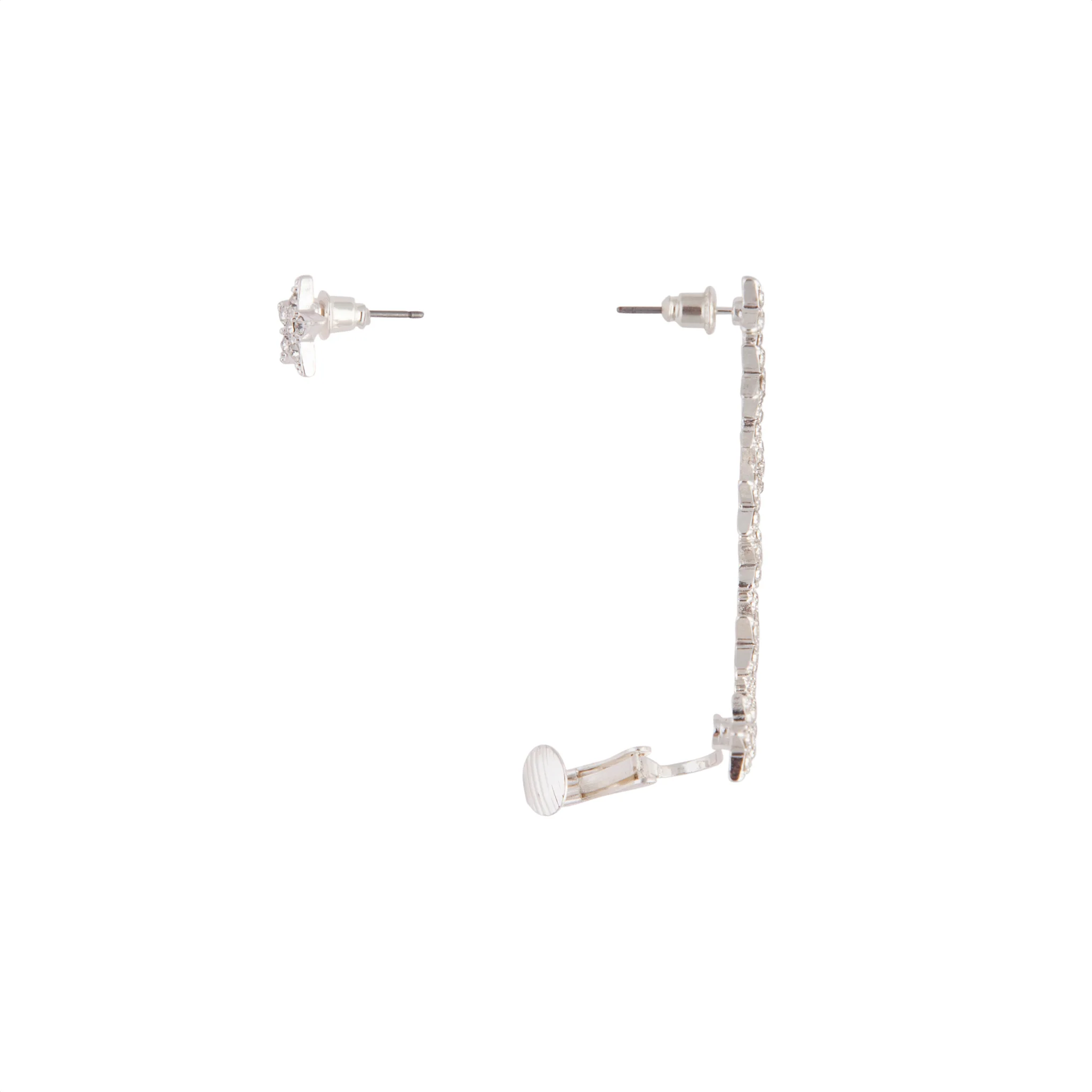 Silver Star Cuff Earrings - Image 2