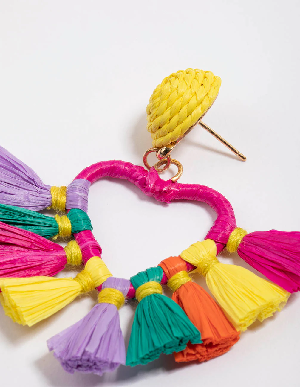 Raffia Heart Fan Earrings - Image 3