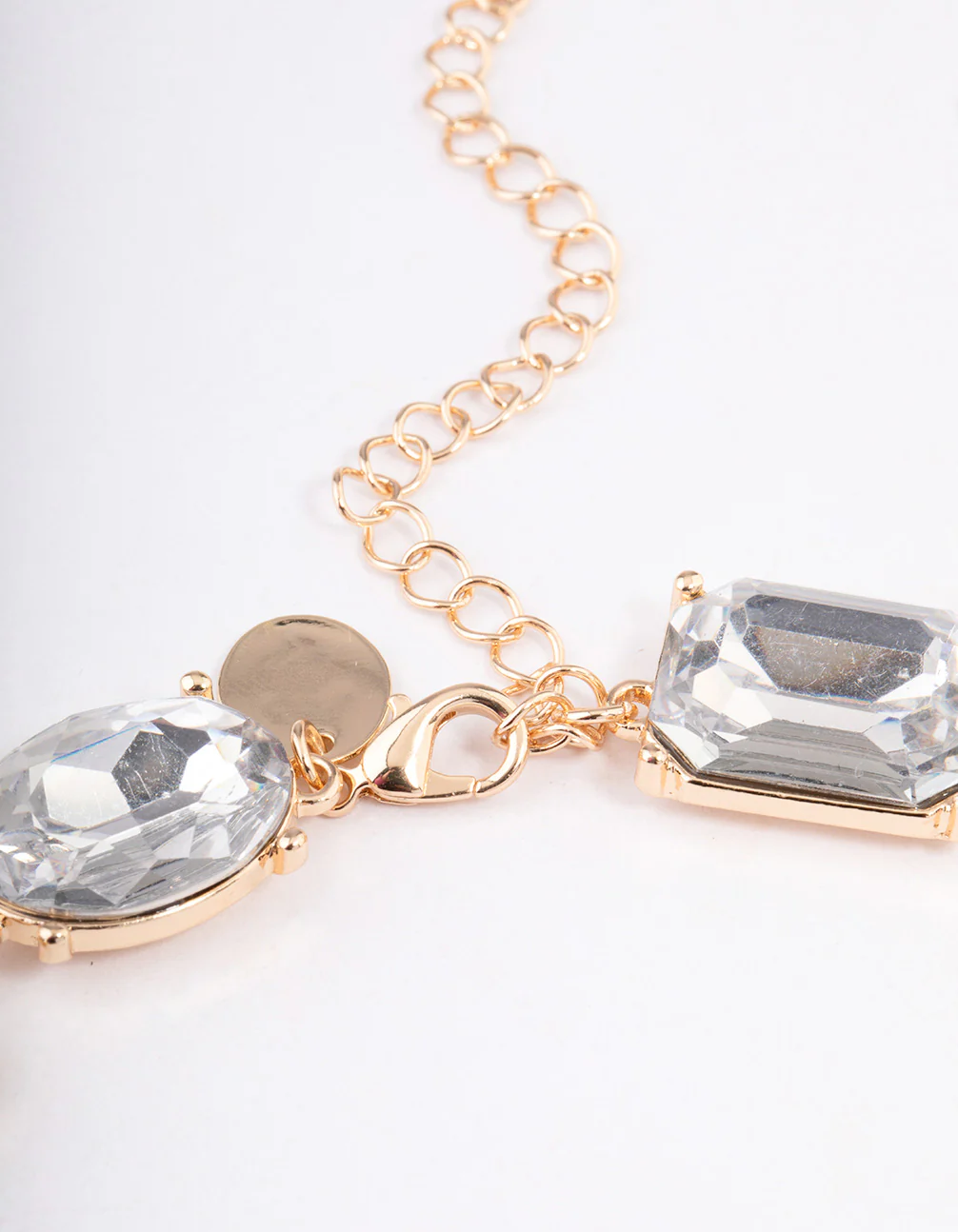 Gold Large Chunky Mixed Stone Necklace - Image 3