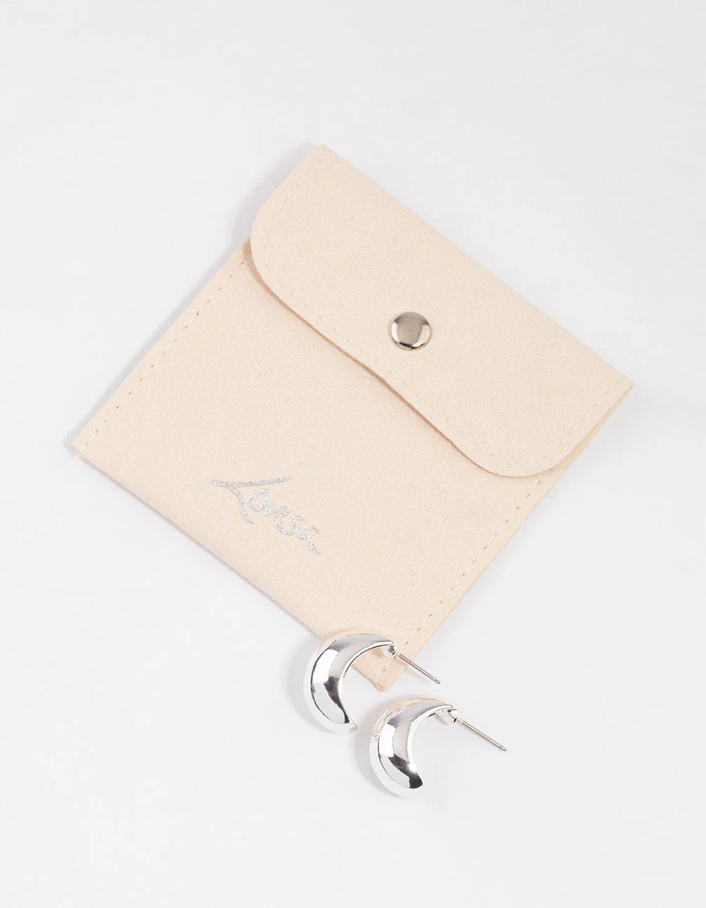 Silver Chunky Bubble Hoop Earrings & Polishing Set - Image 2