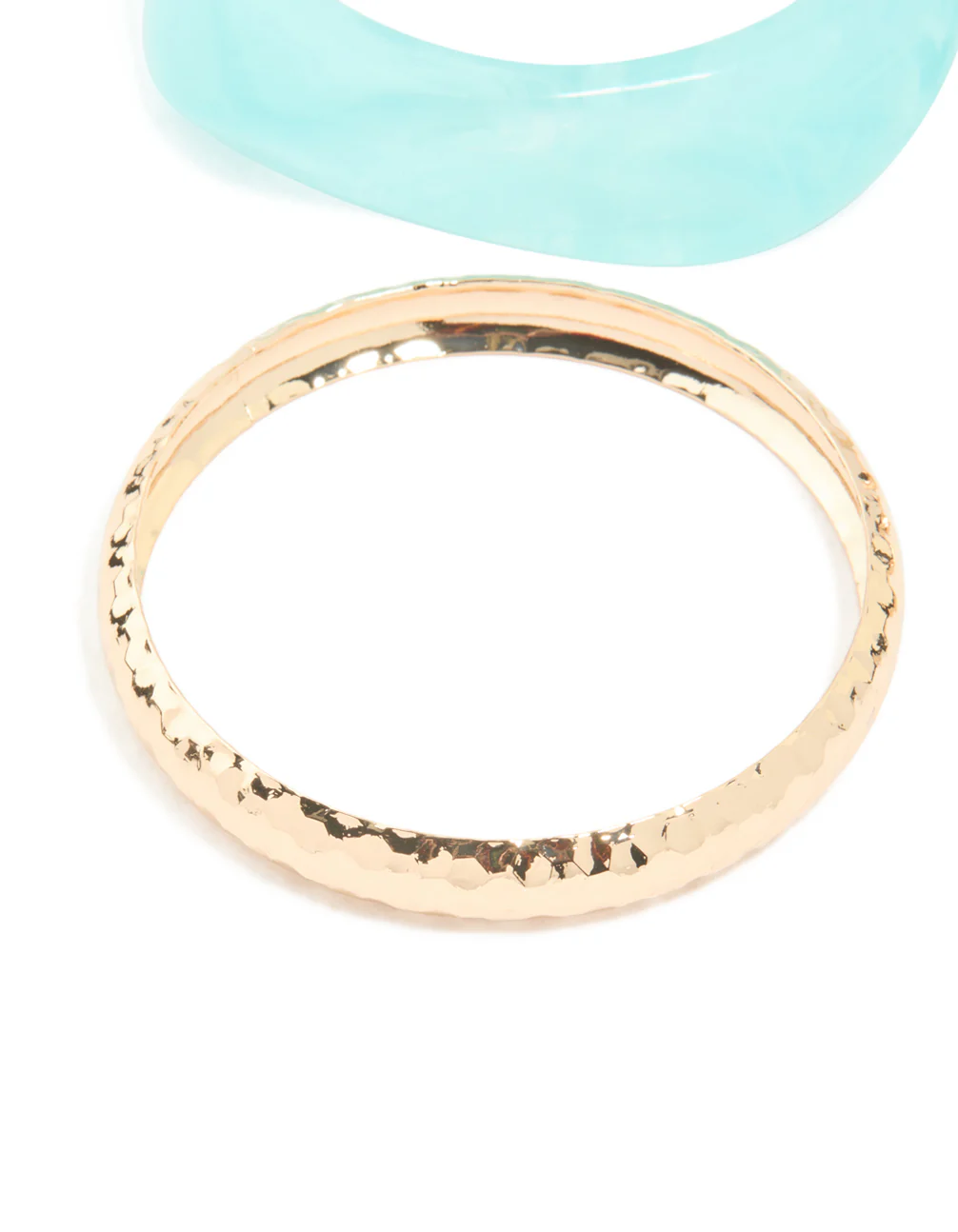 Gold & Blue Acrylic Bangles 3-Pack - Image 3