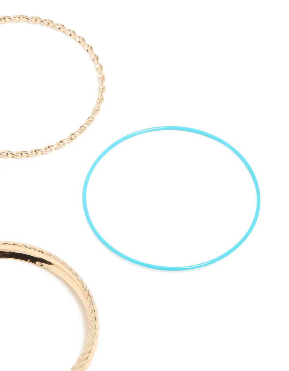 Gold & Blue Mixed Bamboo Bangles 6-Pack - Image 3