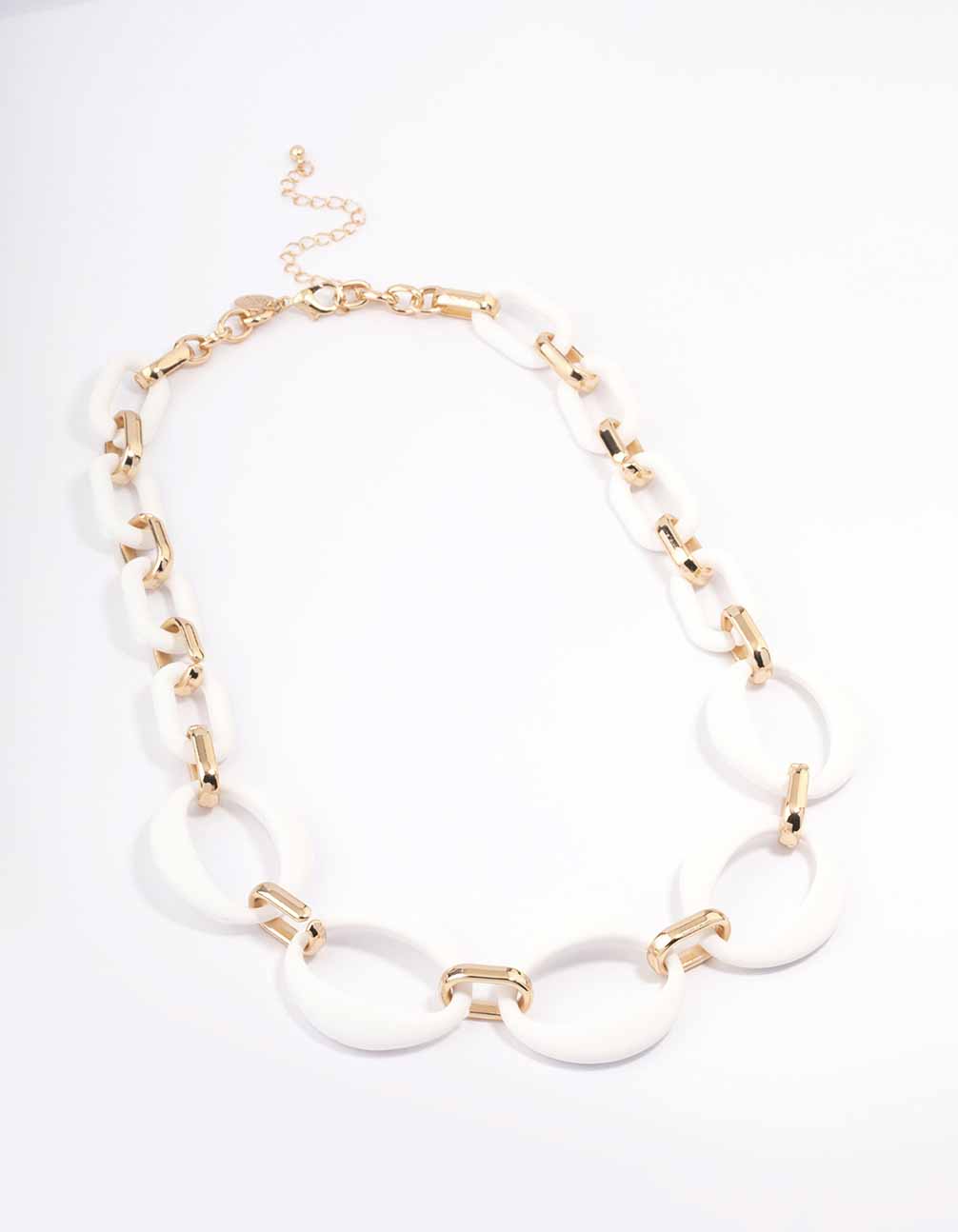 Gold Mixed Oval Link Short Necklace - Image 2
