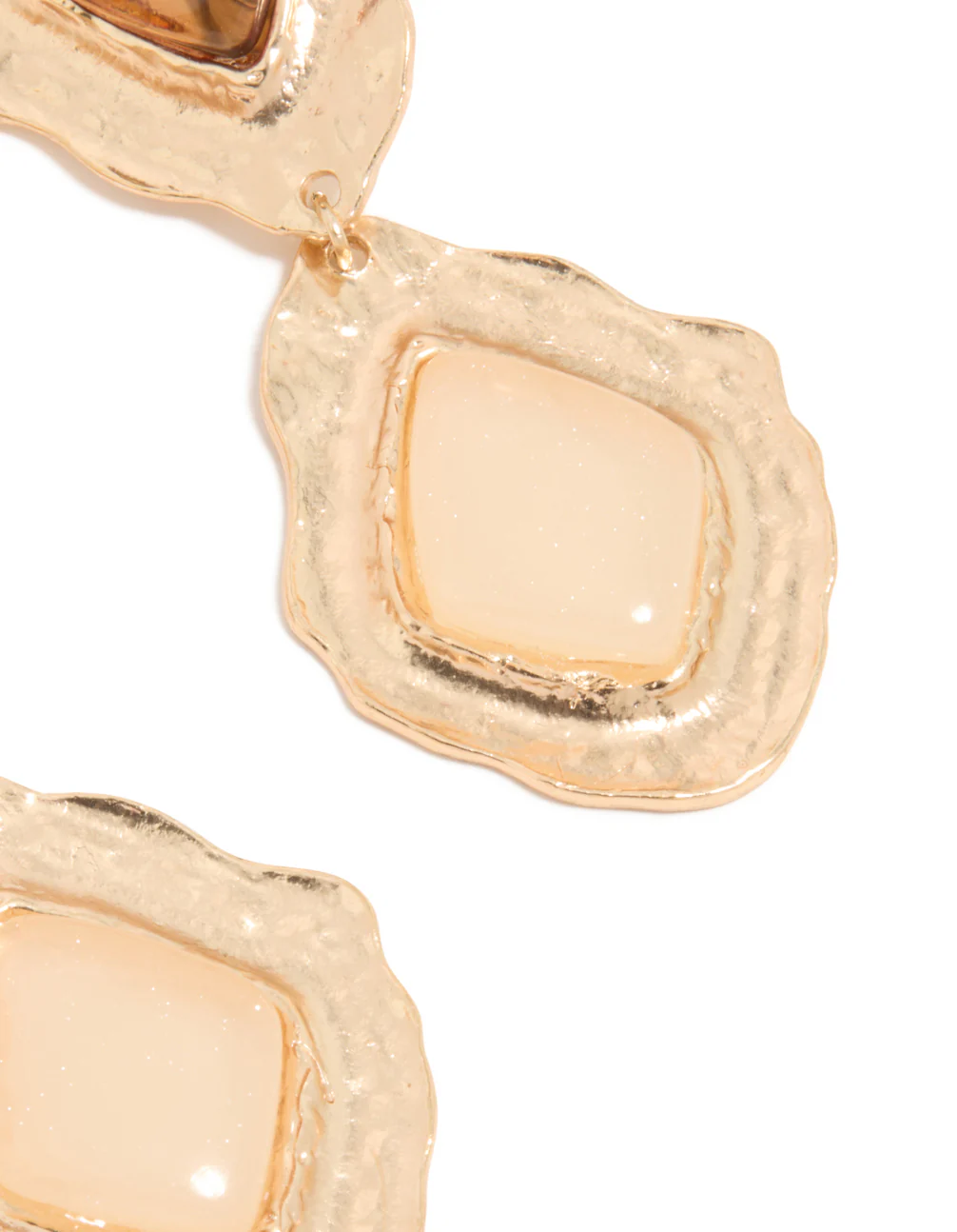 Gold Molten Aztec Drop Earrings - Image 5