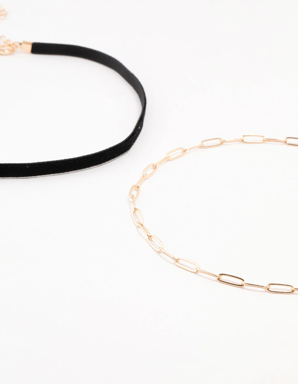 Gold Ribbon Puff Heart Chokers 3-Pack - Image 3