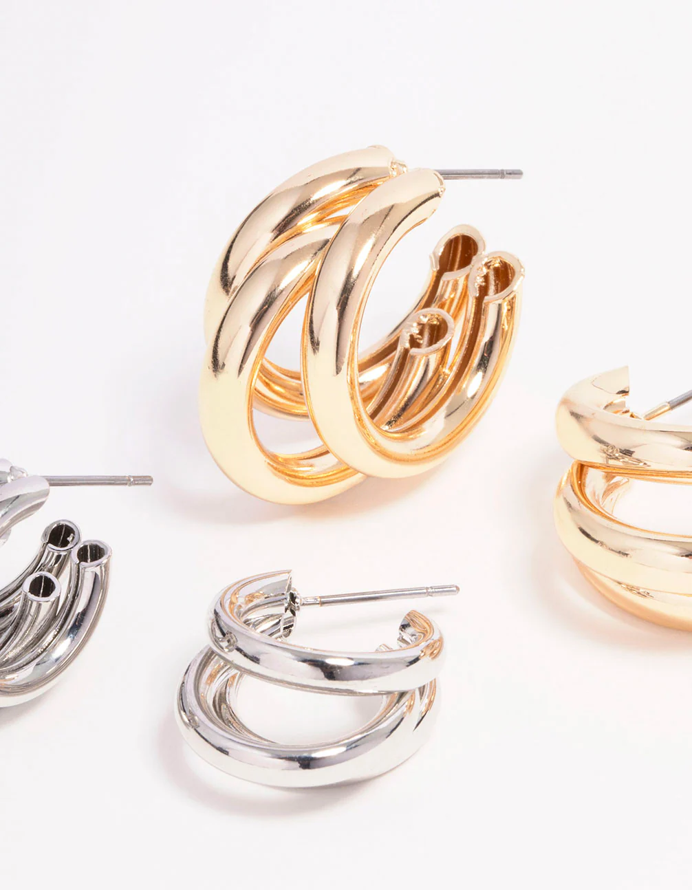 Gold & Silver Illusion Hoop Earring 2-Pack - Image 3