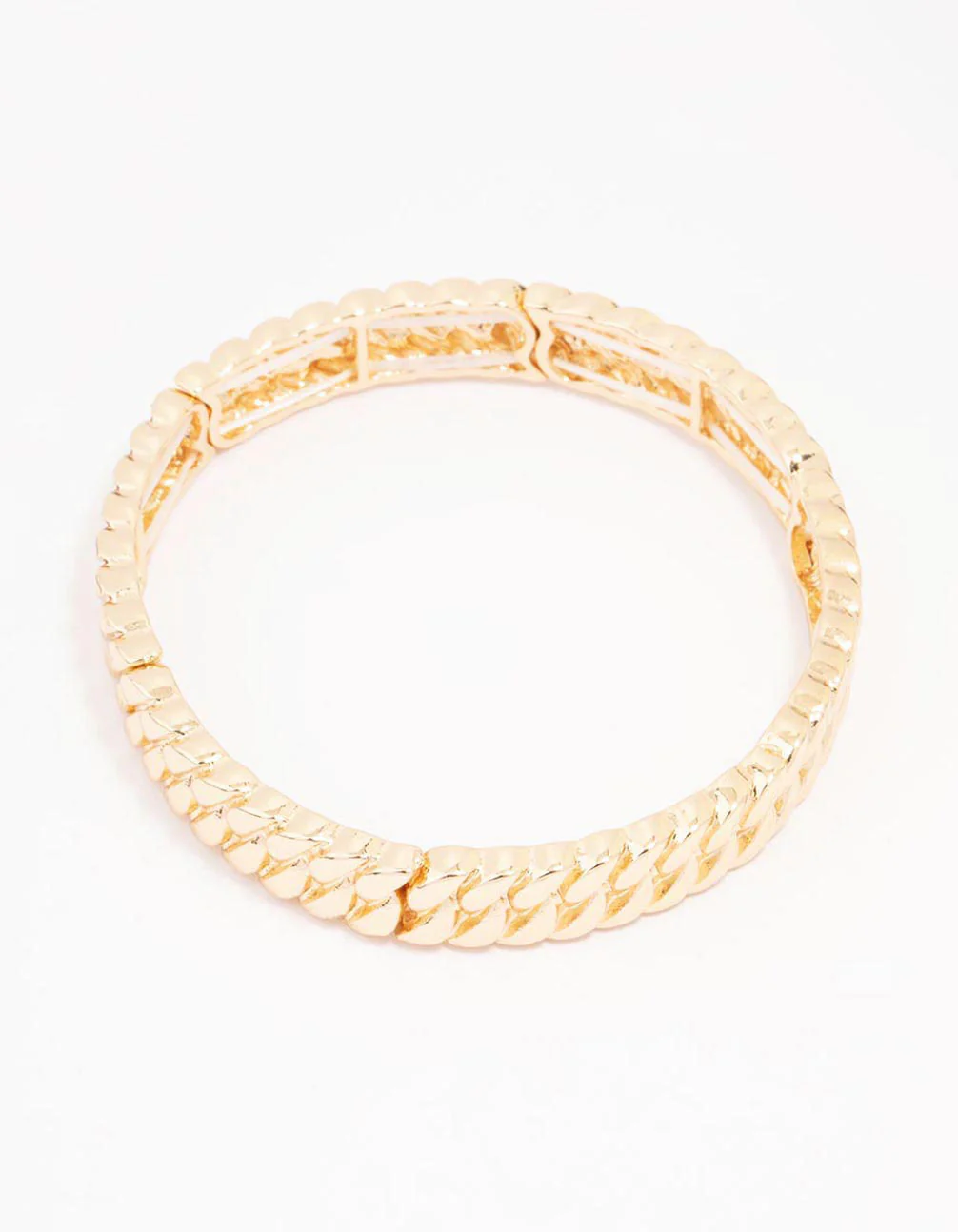 Gold Twisted Link Stretch Bracelet