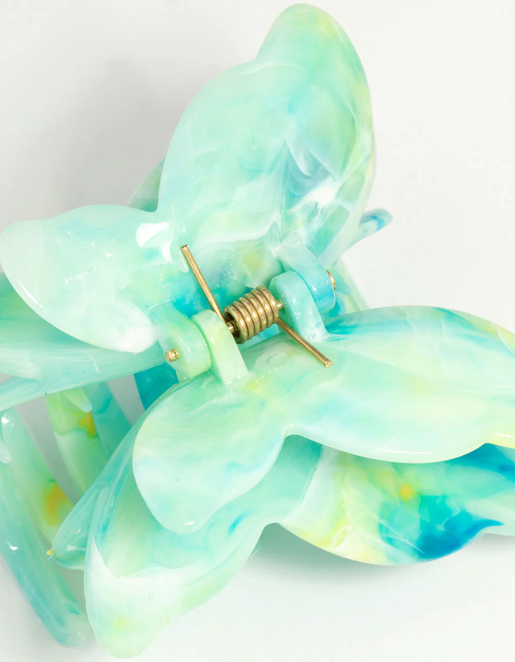 Green Marble Acrylic Butterfly Claw Clip - Image 2