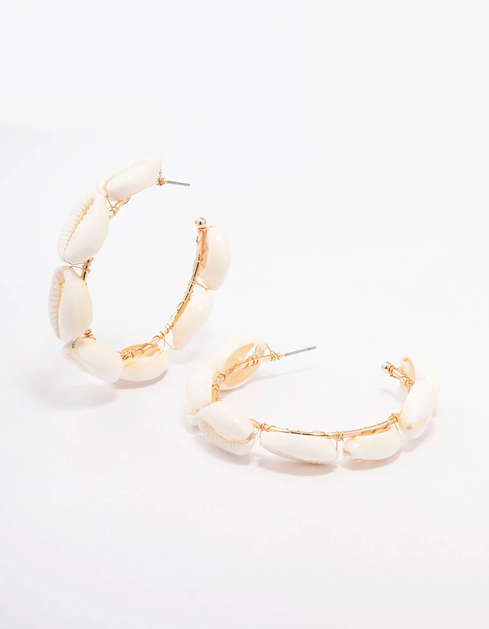 Genuine Shell Large Hoop Earrings
