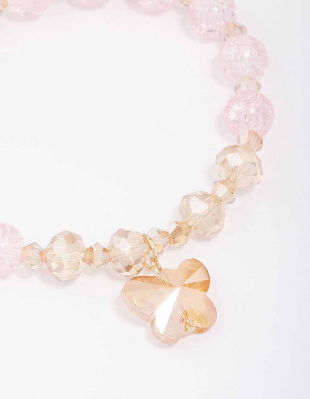 Pink Beaded Butterfly Bracelet - Image 2