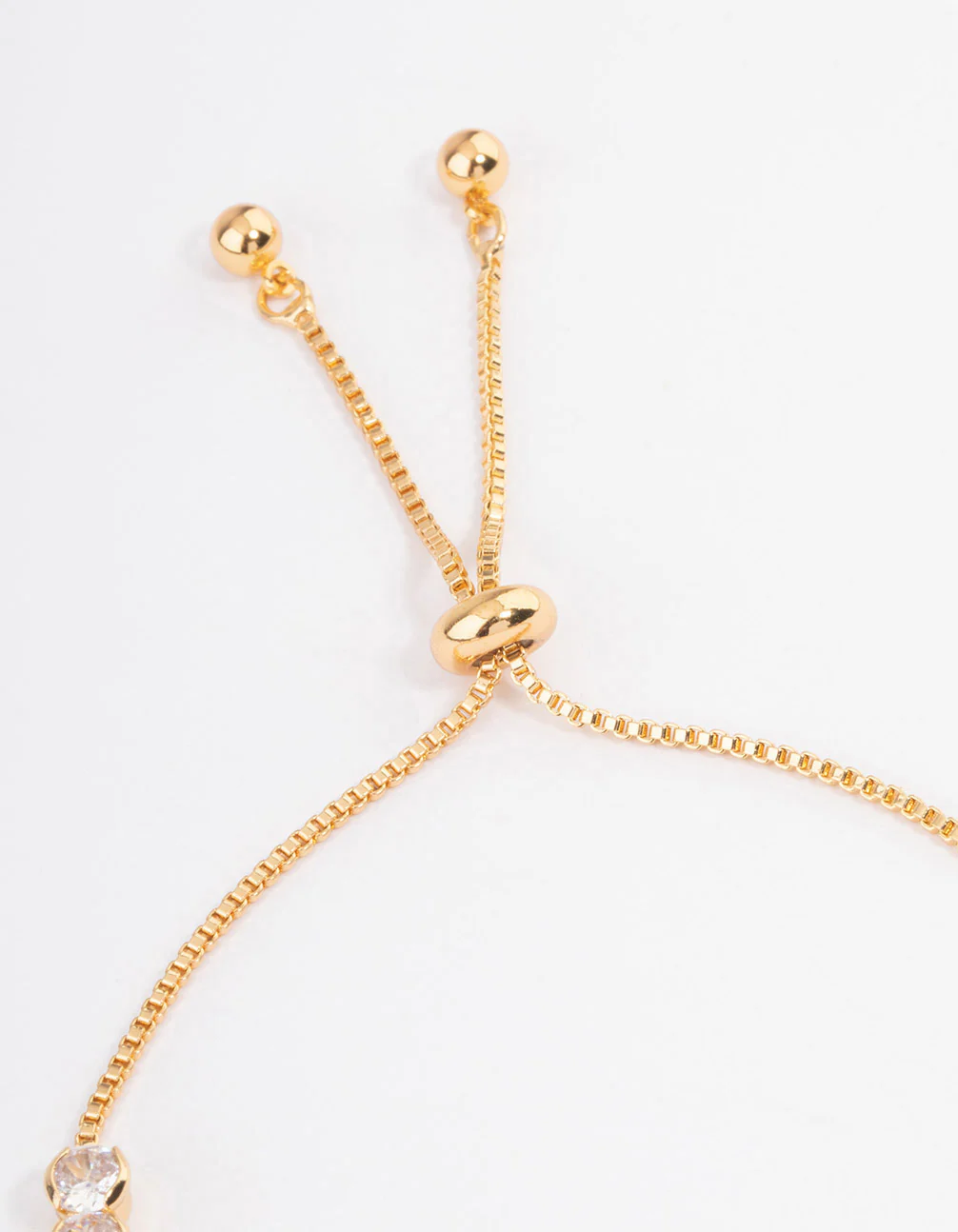 Gold Plated Round Cubic Zirconia Toggle Tennis Bracelet - Image 3