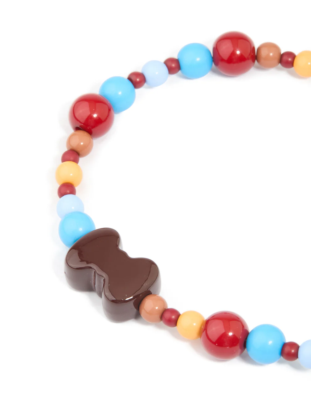 Red Blue Beaded Mushroom & Heart Beaded Key Chain - Image 3