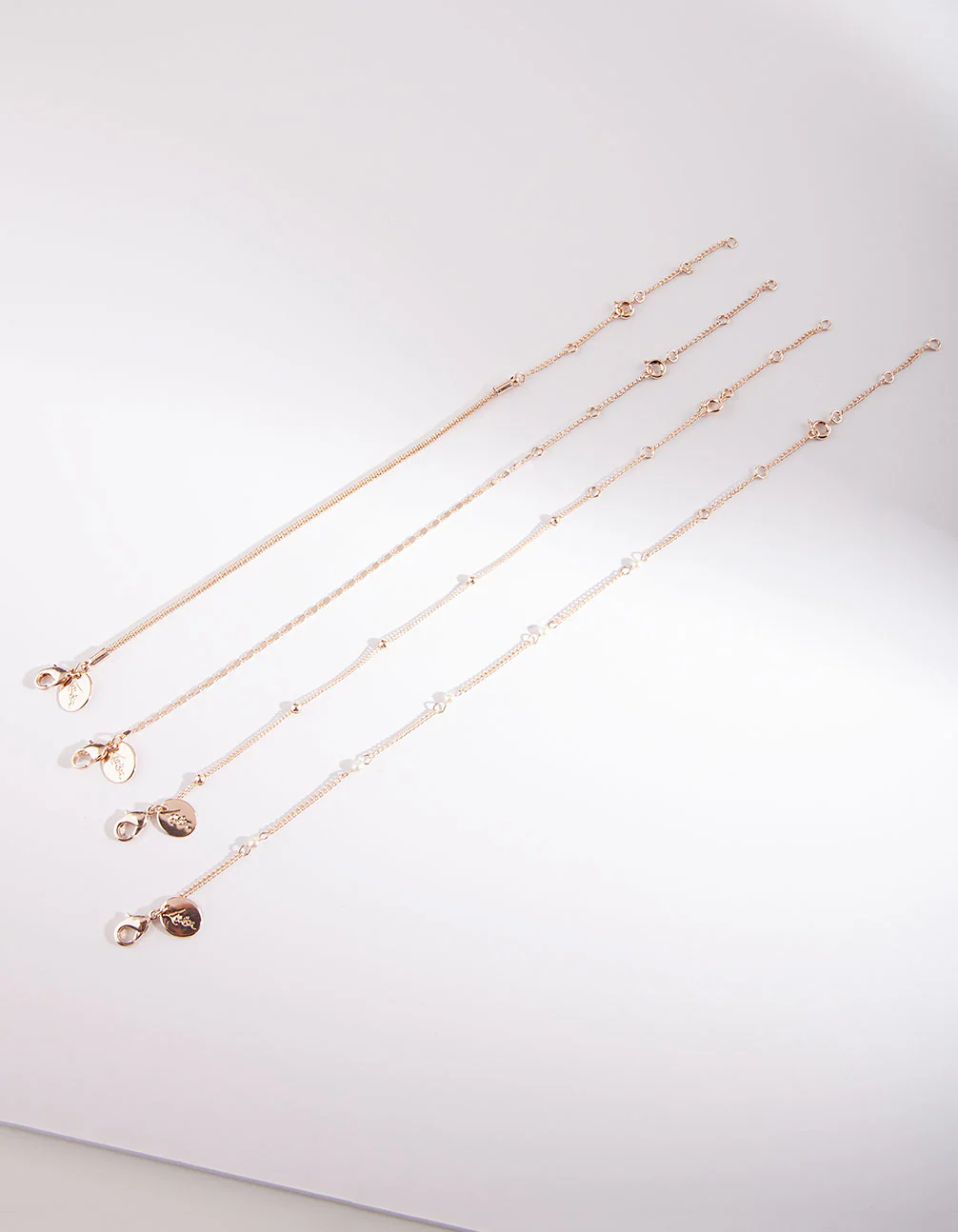Chains Pearls Rose Gold Bracelet & Anklet 4-Pack - Image 6