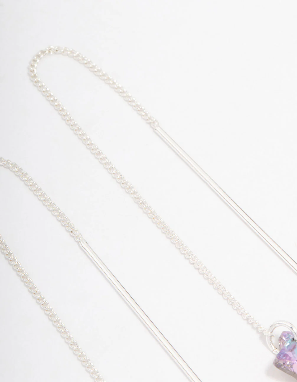Silver Thread Through Star Drop Earrings - Image 3