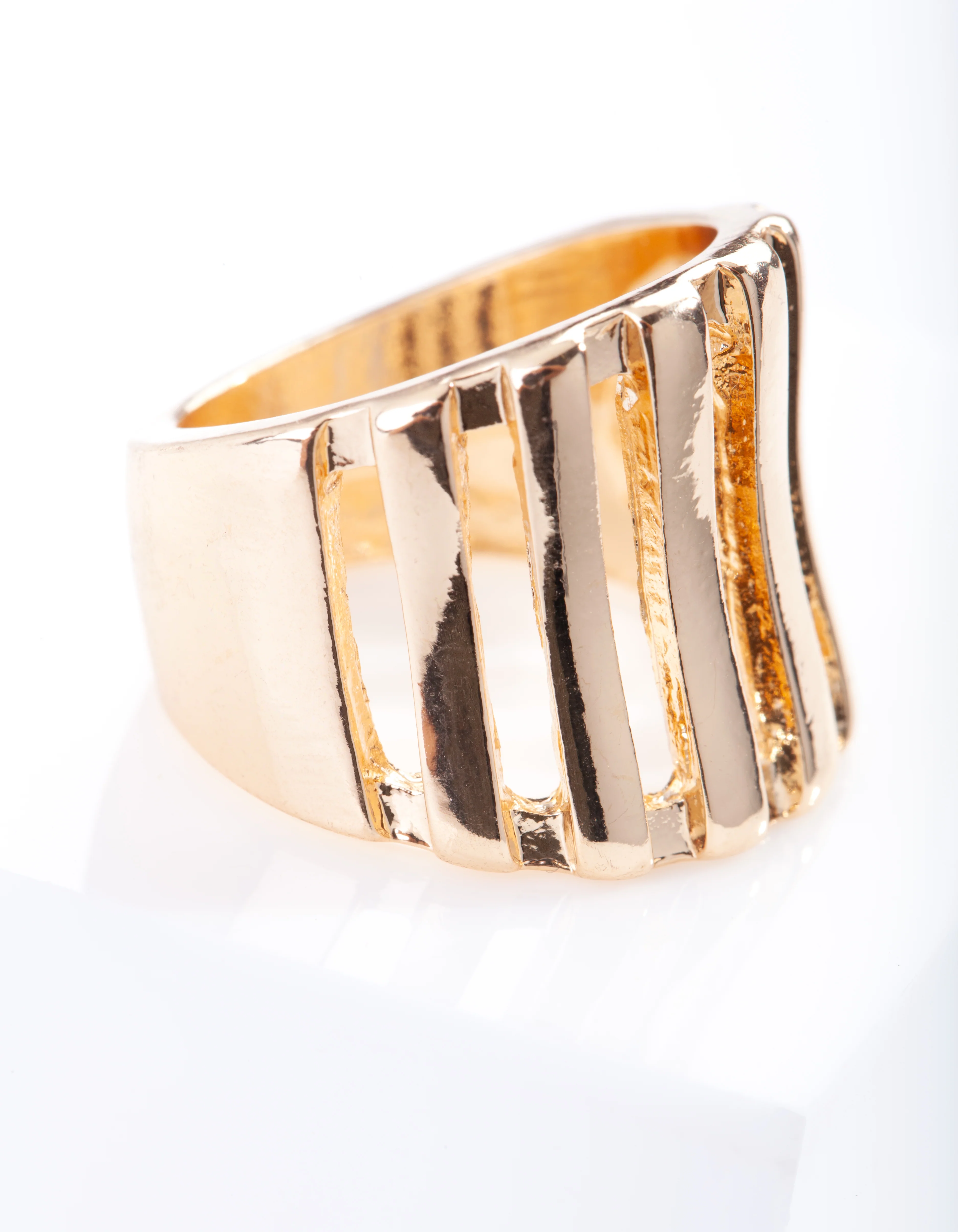 Gold Behind Bars Ring - Image 2