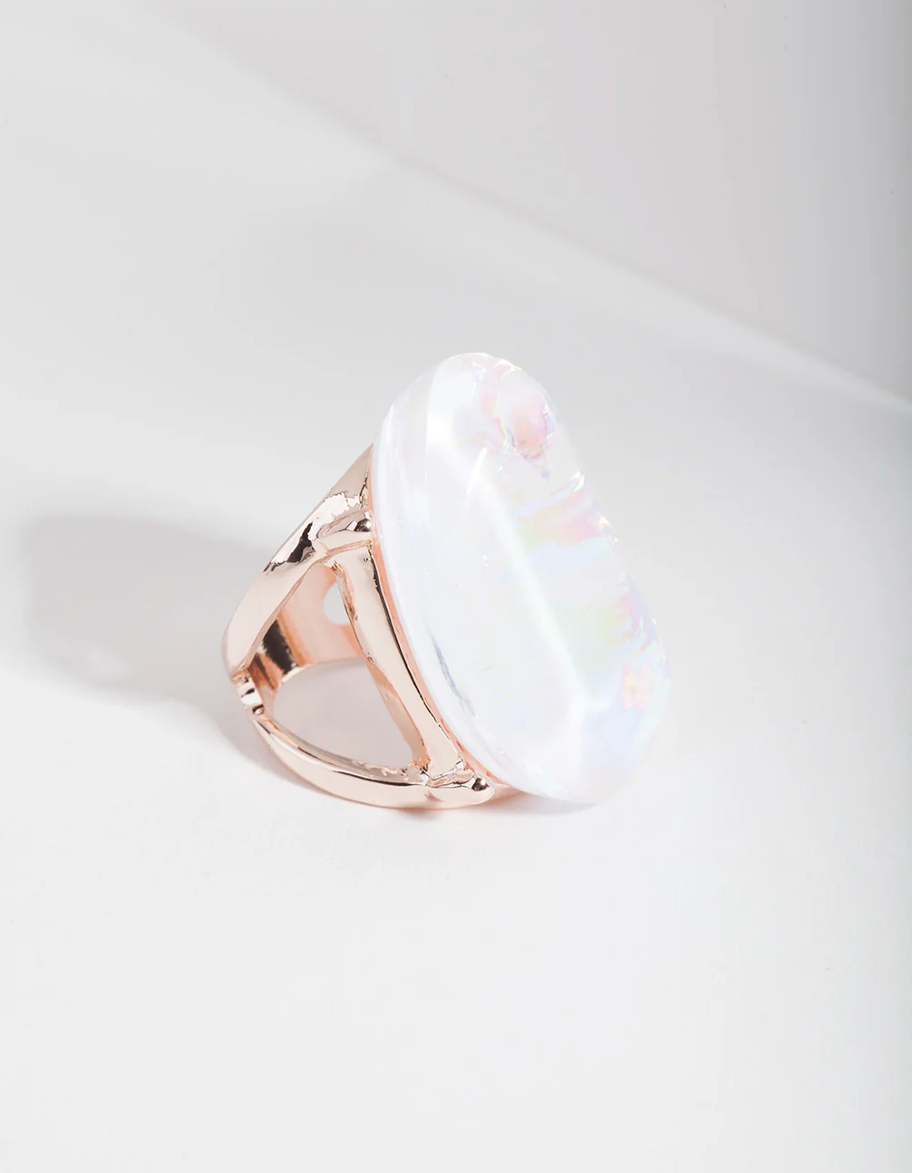 Rose Gold White Cocktail Ring
