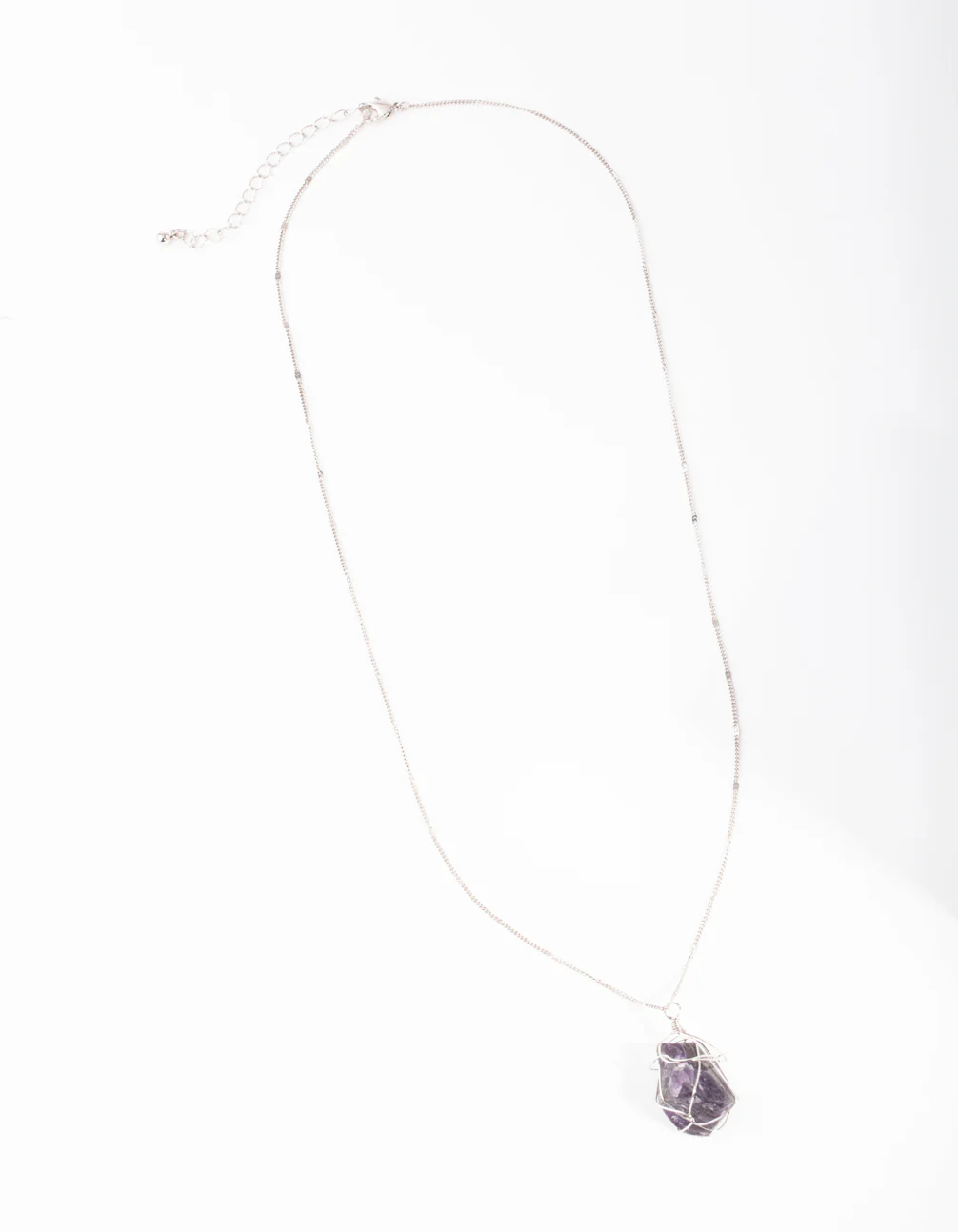 Silver Wire Wrapped Amethyst Necklace - Image 2