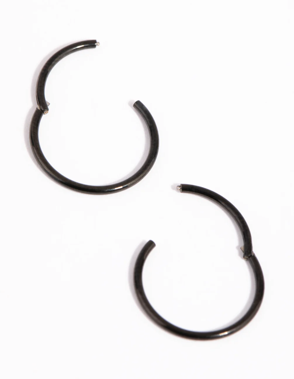 Matte Black Surgical Steel 10mm Sleeper Earrings - Image 3