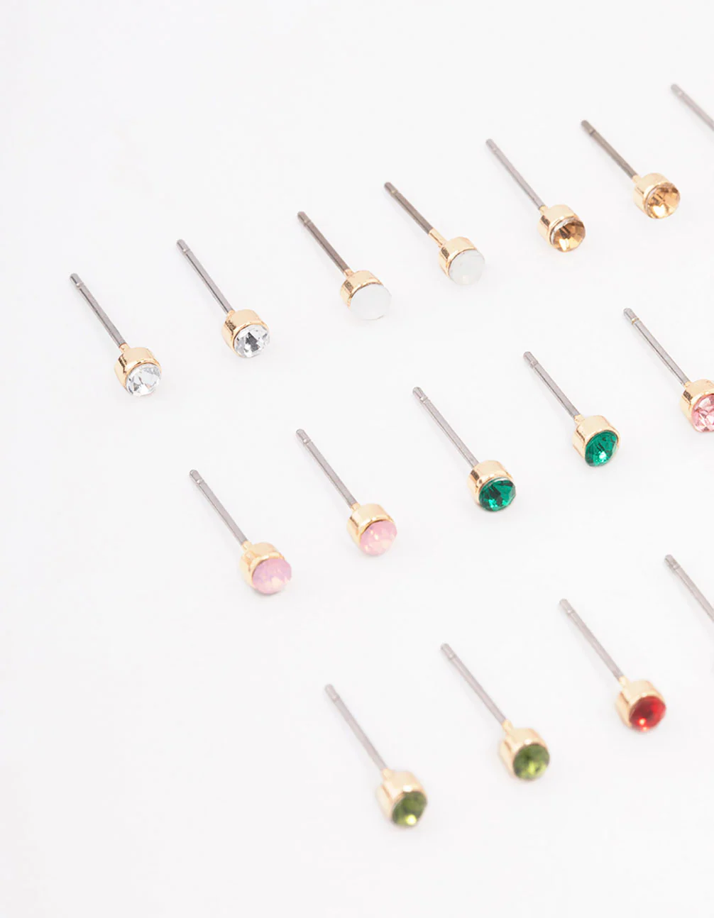 Gold Diamante Stud Earring 12-Pack - Image 2