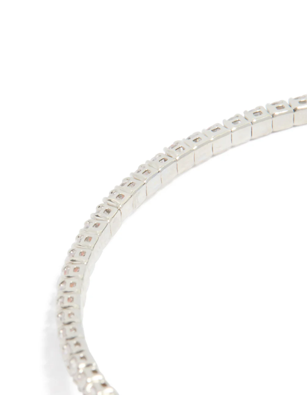 Silver Cubic Zirconia Open Circle Wrist Cuff - Image 5