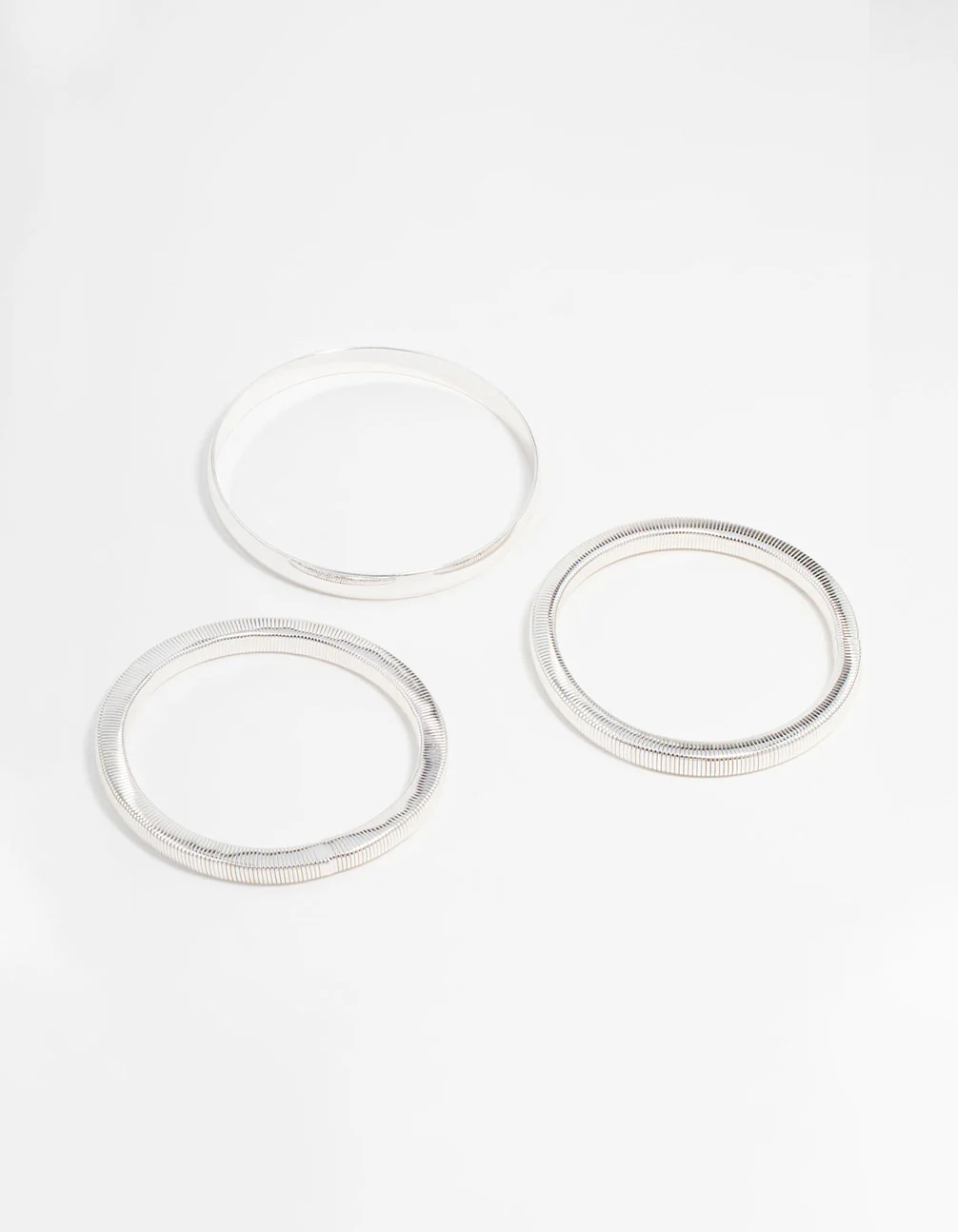 Silver Mixed Bangles 3-Pack