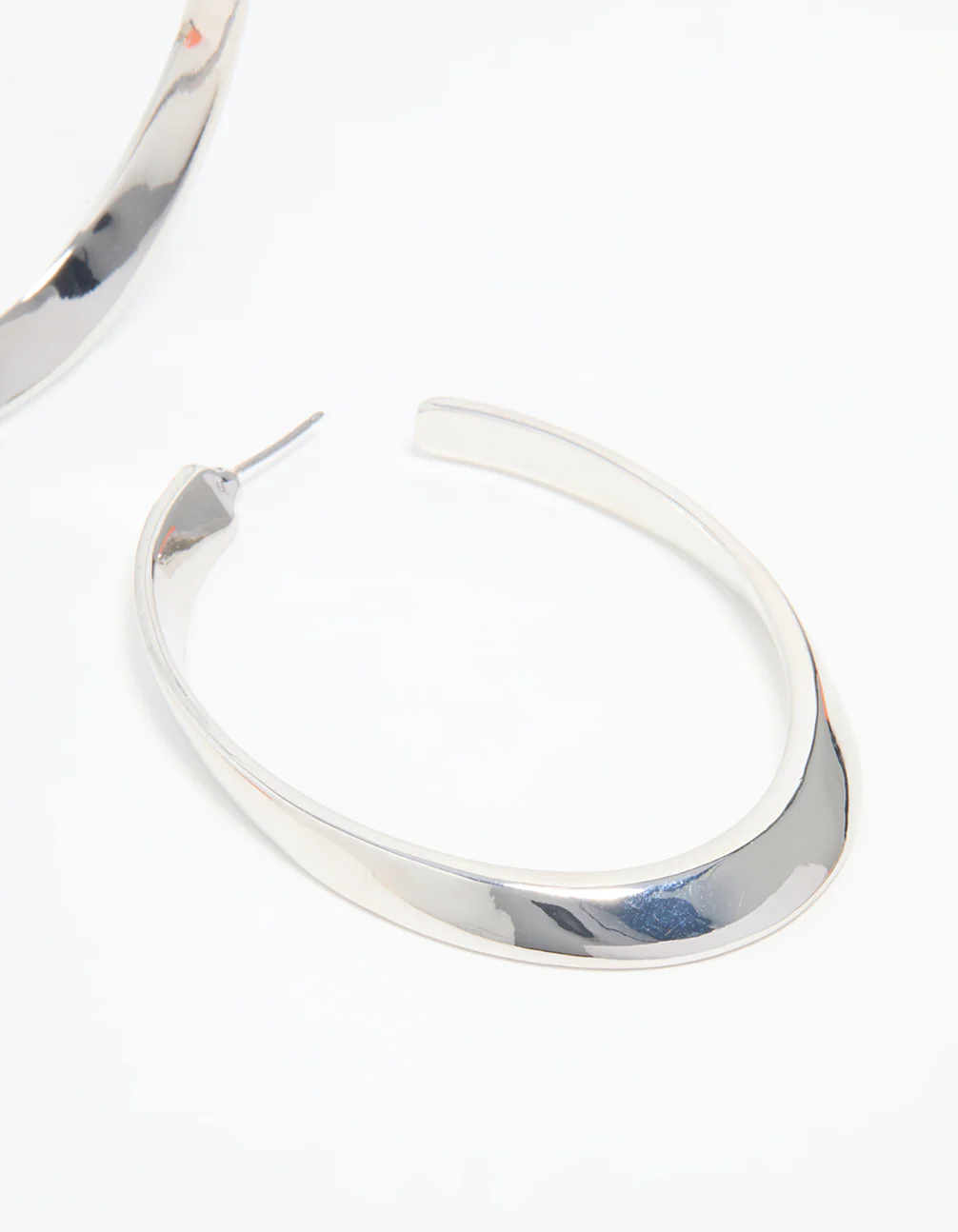 Silver Twisted Hoop Earrings - Image 5