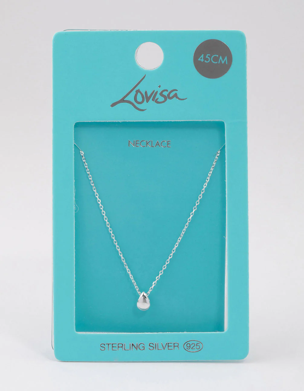 Sterling Silver Teardrop Pendant Chain Necklace - Image 4