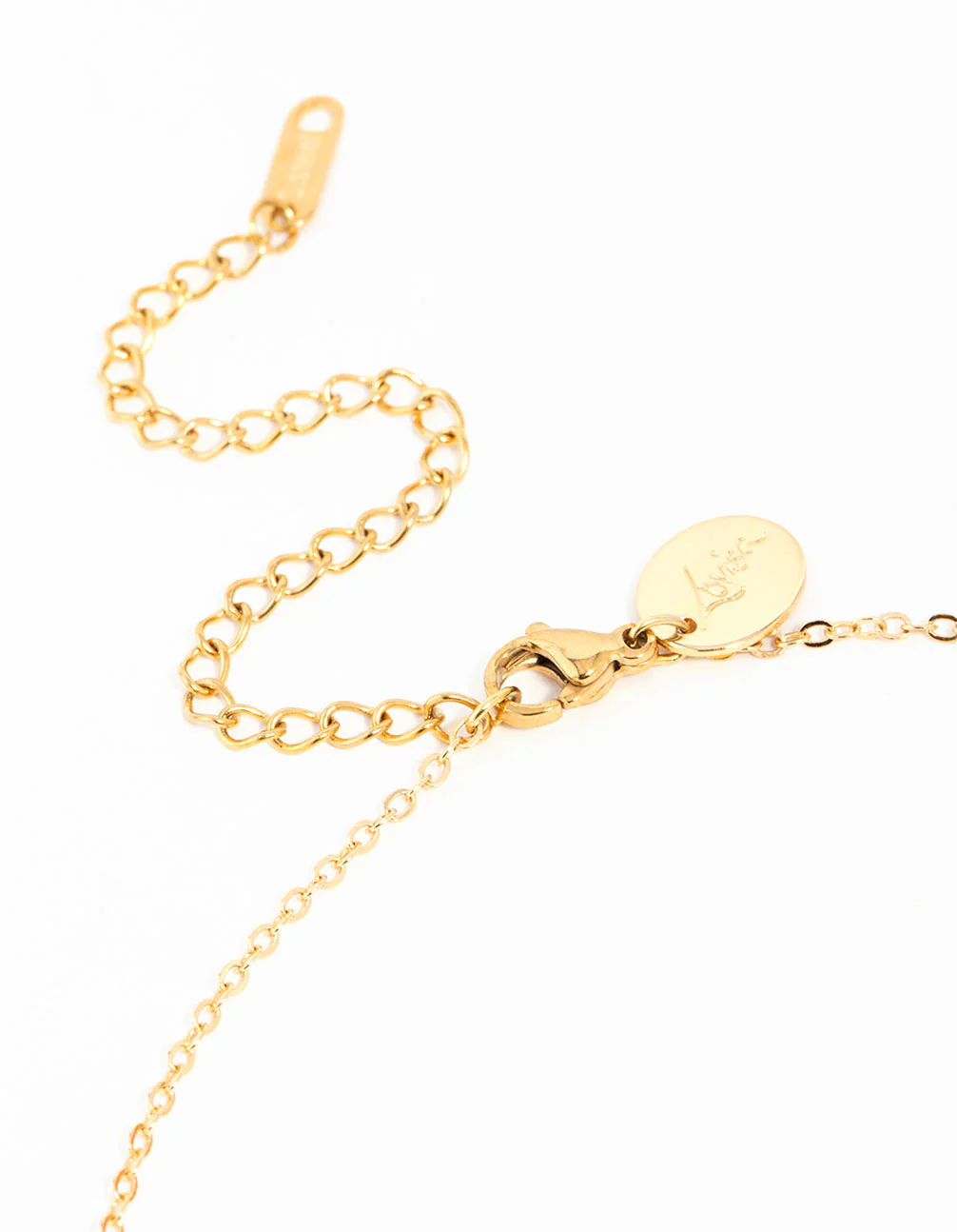 Waterproof Gold Plated Stainless Steel Cubic Zirconia Rondell Pendant Necklace - Image 5