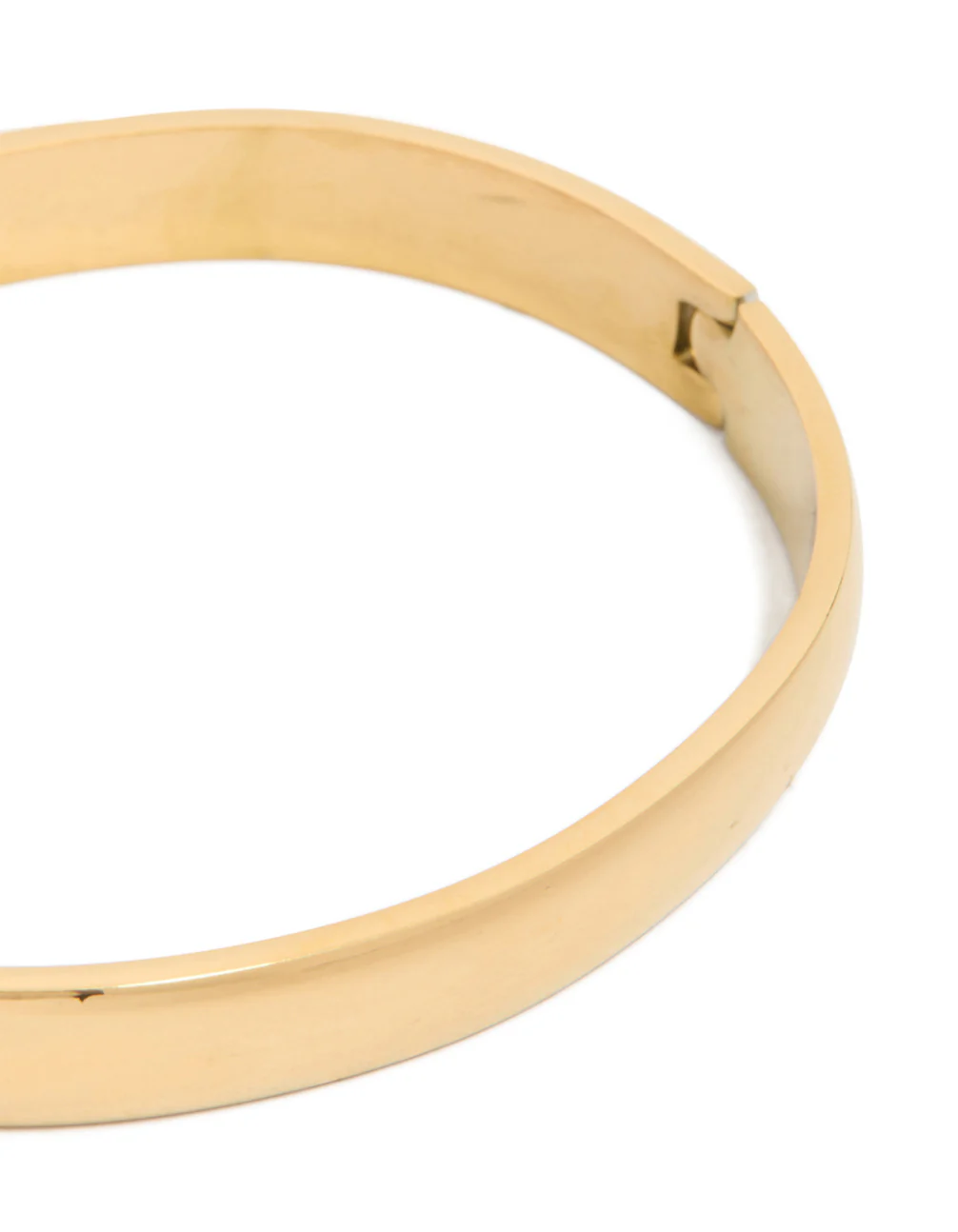 Waterproof Rose Gold Plated Stainless Steel Smooth Hinged Bangle - Image 4