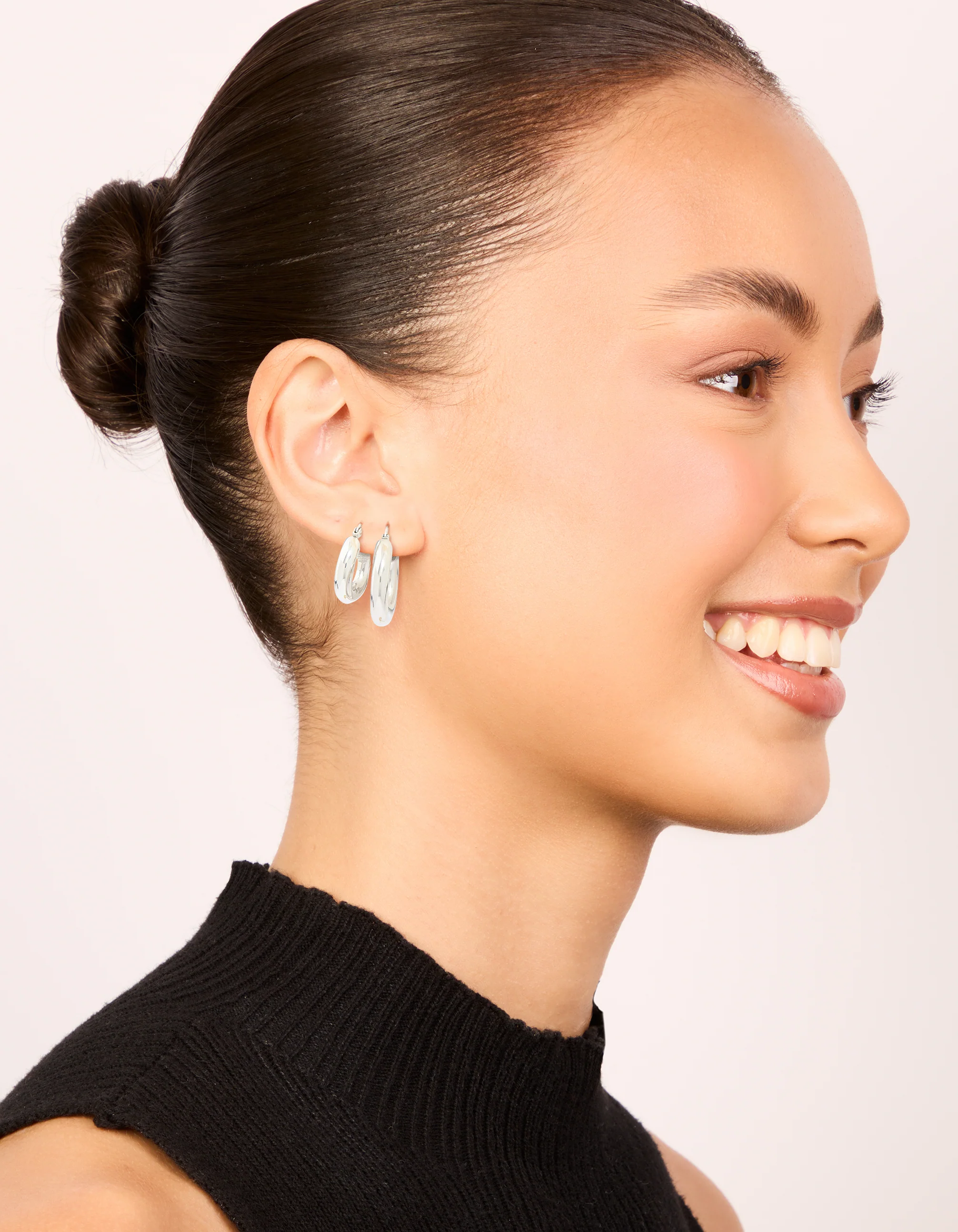 Waterproof Stainless Steel Tube Hoop Earrings 2-Pack - Image 3